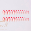 Easywell 28 pieces wholesale OEM designer pressed nails for ladies artificial nails red French fake nails