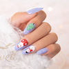 Easywell Fashion Design Christmas Theme Snowman Winter Round Oval Press Artificial Nails Fake Nails