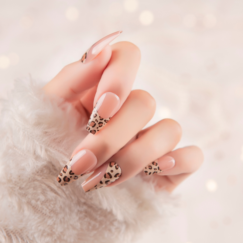 2021 Wholesale High Quality fashion color Pink False Nails Press Designs Colorful Gel Press On Nails design coffin nails