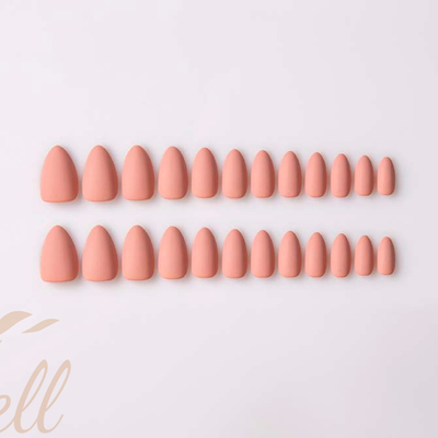 Easywell 28 pcs manufacture wholesale Matte light pink small pointed nail full coverage false nails
