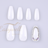 coffin solid WT194 ABS Customize coffin shape white artificial hand false nails