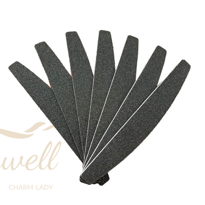 Nail File 100 180 Grit Double Sided Black Set Nail Accessories Manicure Tools | Purple core black sand glue plate nail file Sanding nail rubbing strips Half moon nail tools