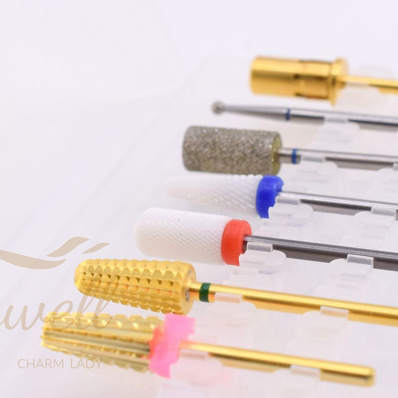 Wholesale Ceramic Bit 7pcs Nail Drill Bit in One Set for Clean Cuticle and Gel ,Nail Drill Bit Set