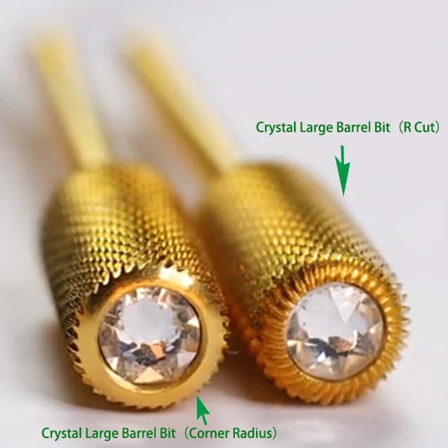 Crystal Large Barrel Bit (R Cut) 6.6mm带钻直筒平头(R Cut) Nail Drill Bit Remove Acrylic Gel Manicure Buff Shine Multiple Function OEM factory 