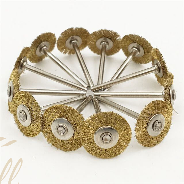 Ceramic Nail Drill Bit Cleaning Mini Brush Wire Rotary Disc with Shaft