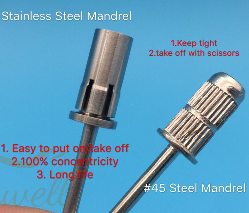 3/32" Sanding Band Mandrel Sanding Bands for Nail Dremel Stainless