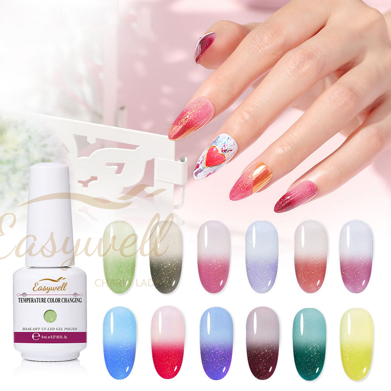 8ml / 0.27floz tow-tone Temperature Chang Neon Gel Polish