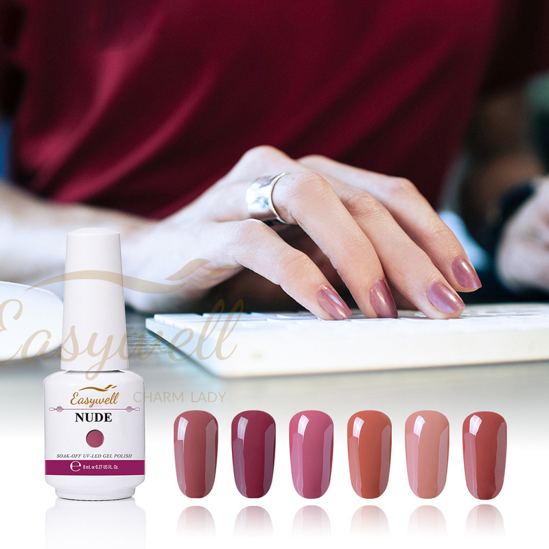 8ml / 0.27floz Nude Nail Gel Polish Factory wholesale 6 colors set