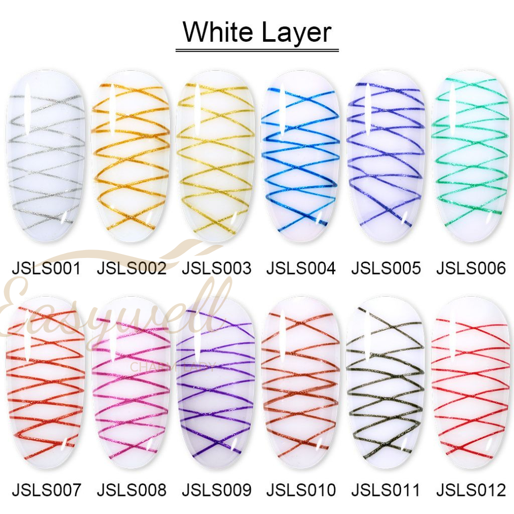 Metal wire drawing glue Nail art paint glue Set 12 color nail paint glue Removable phototherapy glue