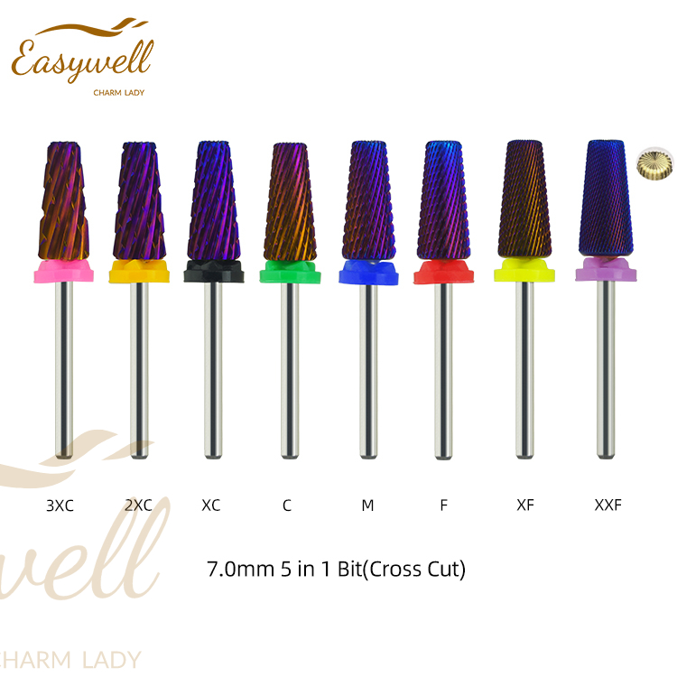 7.0mm 5 in 1 Bit(Cross Cut) nail drill bit carbide drill bits for nails