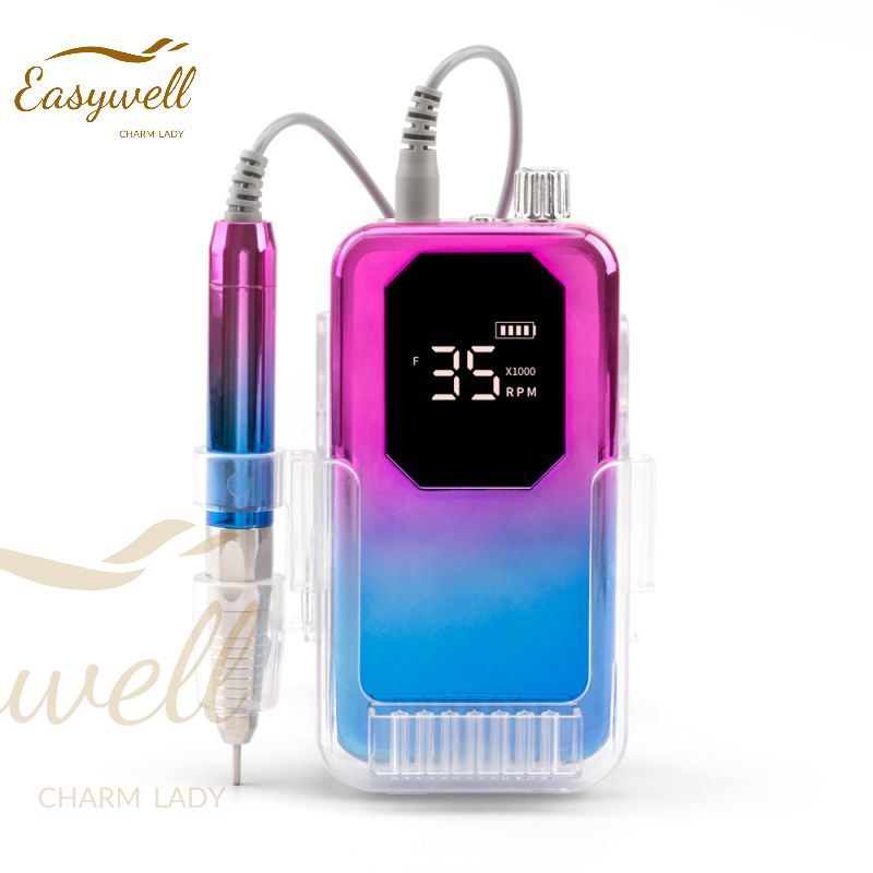 Nail Supply Factory Price Gradient Color 35000RPM Portable and Desktop Brushless Quiet Electric Nail Drill Machine