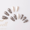 Easywell 28 pieces wholesale OEM designer pressed nails for ladies artificial nails zebra pattern false nails