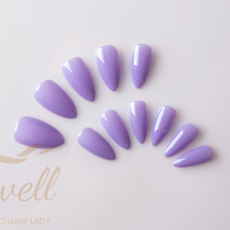 Easywell 28 pcs manufacture wholesale shiny pointed nails full coverage false nails