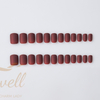 Easywell 30 pieces manufacture and wholesale high quality artificial nails full coverage Red wine color matte square nails nail press nails