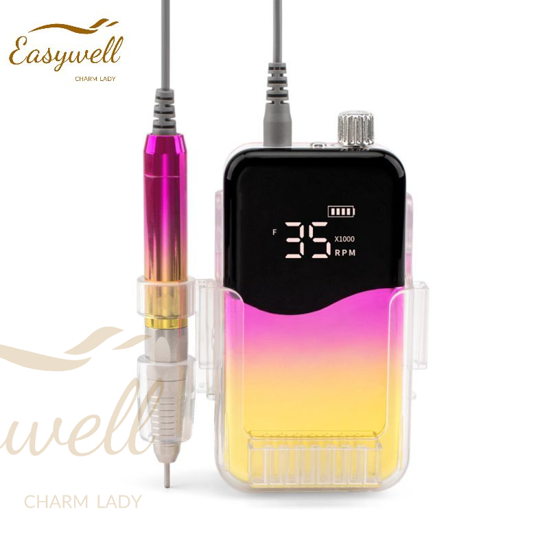 2021 High Quality Hot Sale Nail Supply Less Noise Light Weight Gradient Gold Brushless Nail E-file Nail Drill Machine