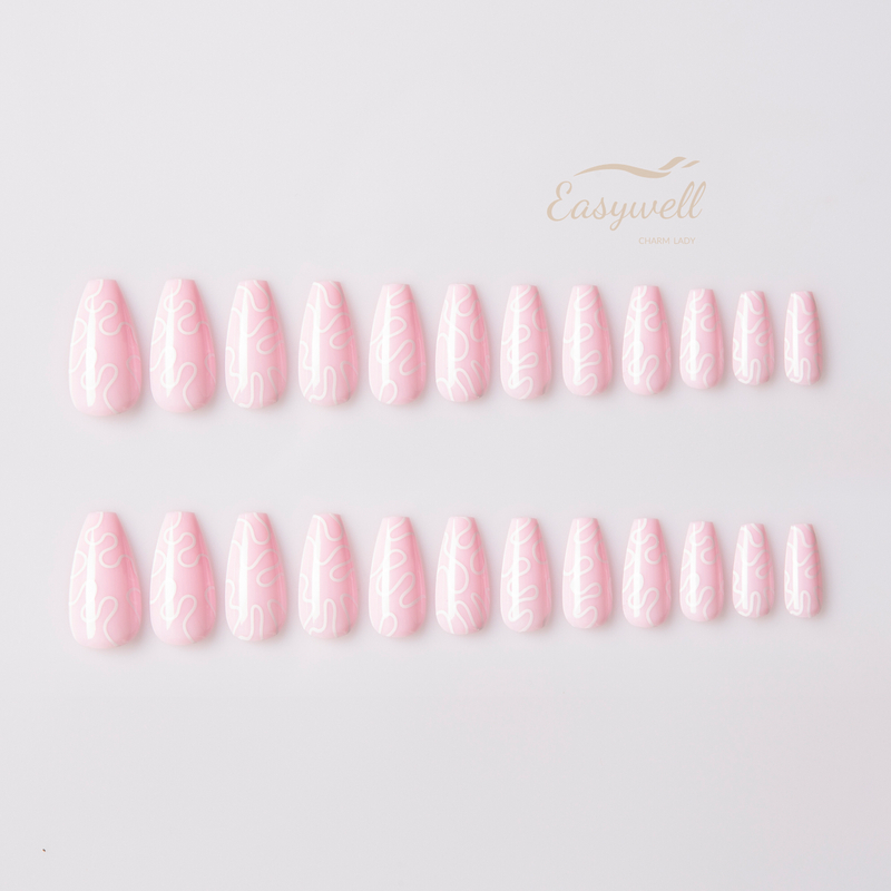 Easywell Factory customized wholesale OEM coffin style fashion artificial fake nails