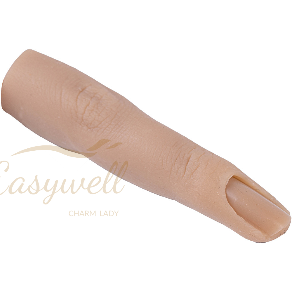 Silicone manicure practice hand model foreign trade with joints bendable matching nail piece prosthetic hand model silicone finger（100 nails）