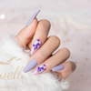 Easywell 28 pieces fake nails wholesale OEM pressed nails ladies artificial nails purple combo 15