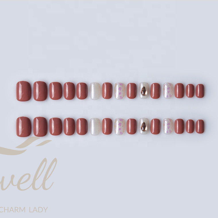 Easywell 30 pieces manufacturing wholesale high quality artificial nails full coverage combination1 square nail nails