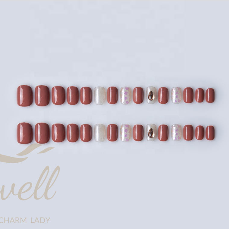 Easywell 30 pieces manufacturing wholesale high quality artificial nails full coverage combination1 square nail nails