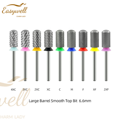 Large Barrel Smooth Top Bit 6.6mm High quality Tungsten carbide nail drill bit Smooth top bit Beauty file