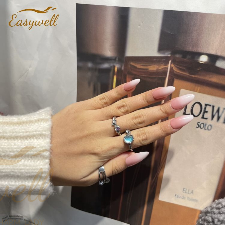 New arrival Artificial Fingernails medium almond gradient nails custom designer acrylic press on nails wholesale for women