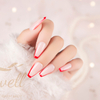 Easywell 28 pieces wholesale OEM designer pressed nails for ladies artificial nails red French fake nails