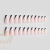 Easywell 28 pieces wholesale OEM designer pressed nails for ladies artificial nails black and white French fake nails