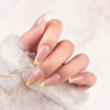 Easywell 28 pcs wholesale OEM designer pressed nails ladies artificial nails yellow French false nails