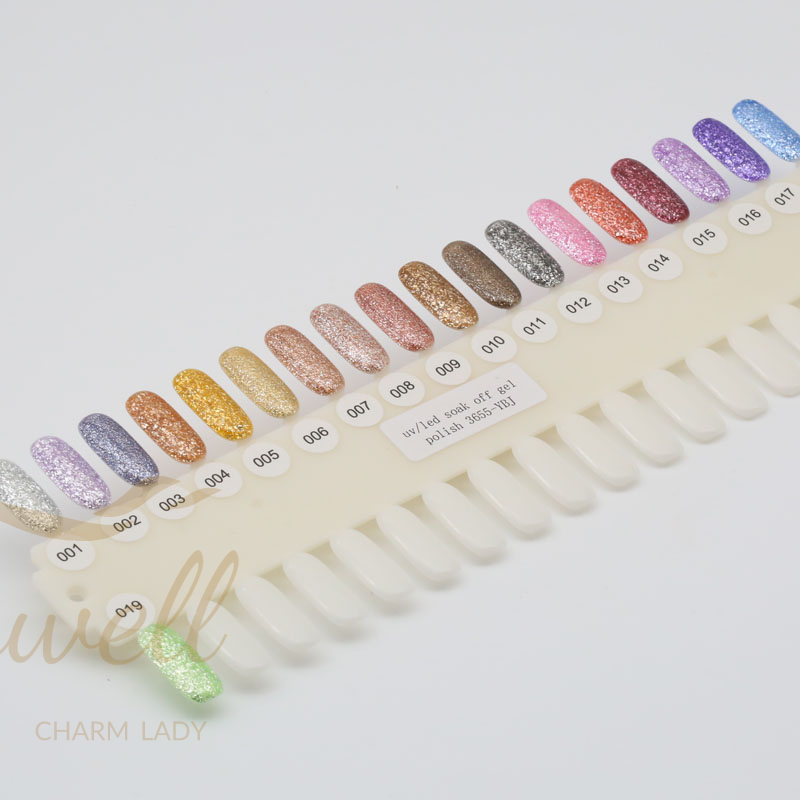 Easywell 15ml 3655-YBJ-Platium dimond gel Professional manufacturer private label liquid uv glitter nail gel polish